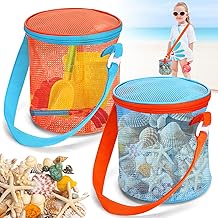 Vodolo Sea Shell Bags for Beach, 2pcs Mesh Holders